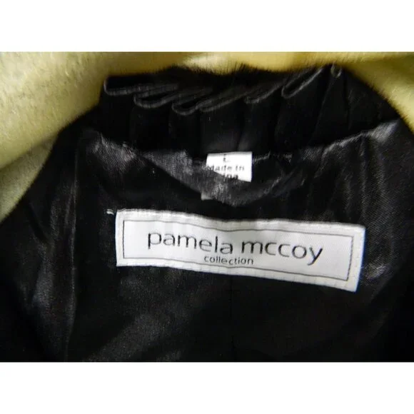 Pamela McCoy Collection Black Faux Fur Long Coat Size L 52" Long With Tags New - Picture 2 of 16
